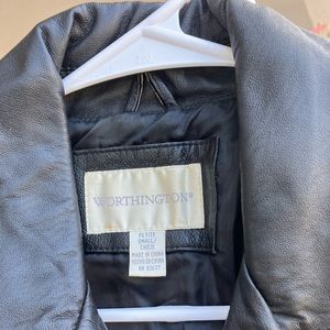 Worthington Black Leather Jacket - Petite Small